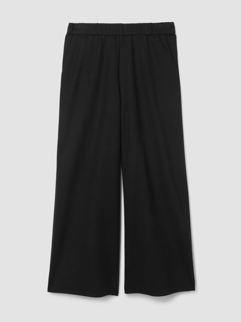 NWT Eileen Fisher Ponte Pleated Wide Leg Pant Black